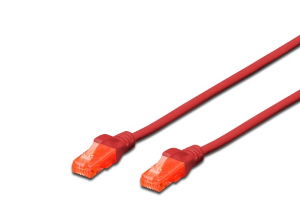 CAT 6 U-UTP patch cable, Cu, LSZH AWG 26/7, length 1 m, red