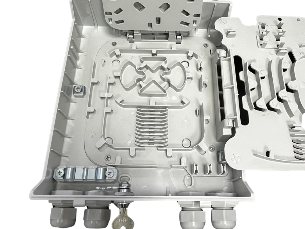 Wall-Mount Fiber Termination Box Plastic 16 Port LC Duplex
