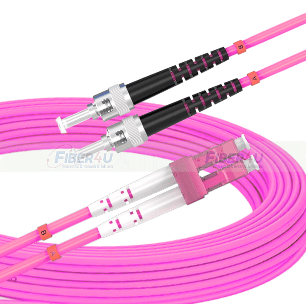 LC-ST OM4 50/125µ MultiMode Duplex Fiber Optik Patch Cord LC-ST OM4 MM Duplex PatchCord