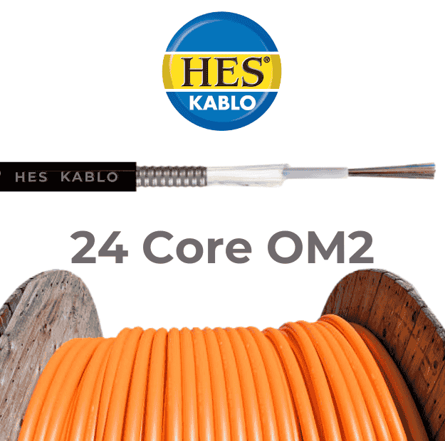 24 Core Fiber Optik Kablo OM2 MM Tek Tüplü resmi