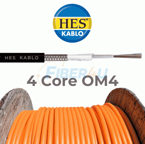 4 Core Fiber Optik Kablo OM4 MM resmi