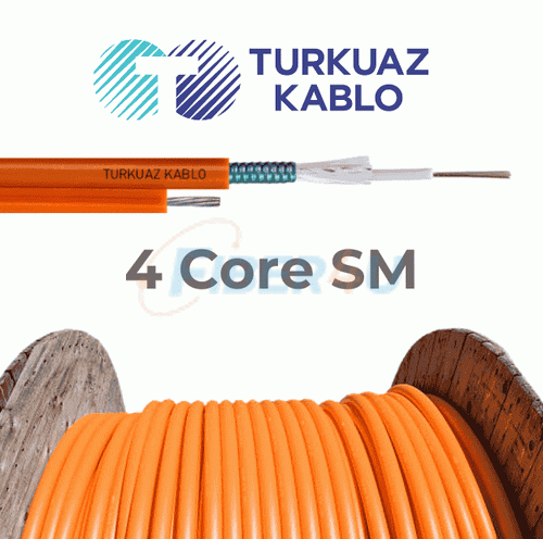 Askı Telli 4 Core Fiber Kablo SM resmi