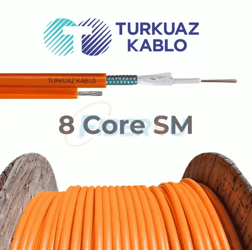 Askı Telli 8 Core Fiber Kablo SM resmi