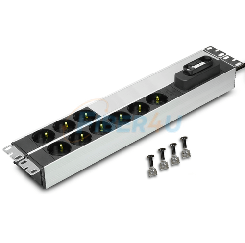 PDU Rack Priz – 9xSchuko Anahtarlı - 2U resmi