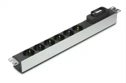 PDU Rack Priz – 6xSchuko Otomatik Sigortalı resmi