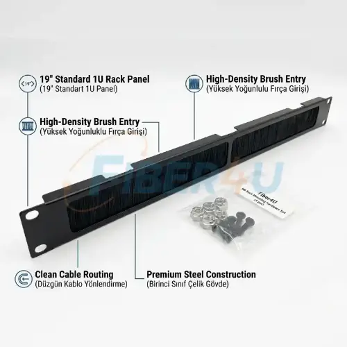 1U Fırçalı Kablo Organizer resmi